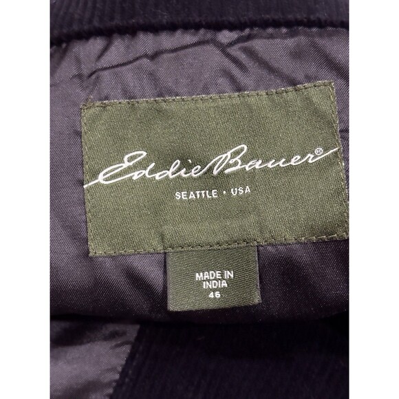 Eddie Bauer Blazer Mens Sz 46 Regular Black Corduroy Classic Heritage - Picture 2 of 10